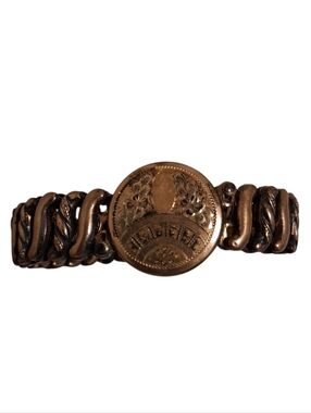 WOMEN'S VINTAGE 1940S CARMEN FLORAL SWIRLED CIRCLE EXPANSION SWEETHEART BRACELET